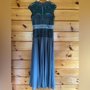 RONGSTORE Wedding Gray Lace Chiffon Maxi Dress 10